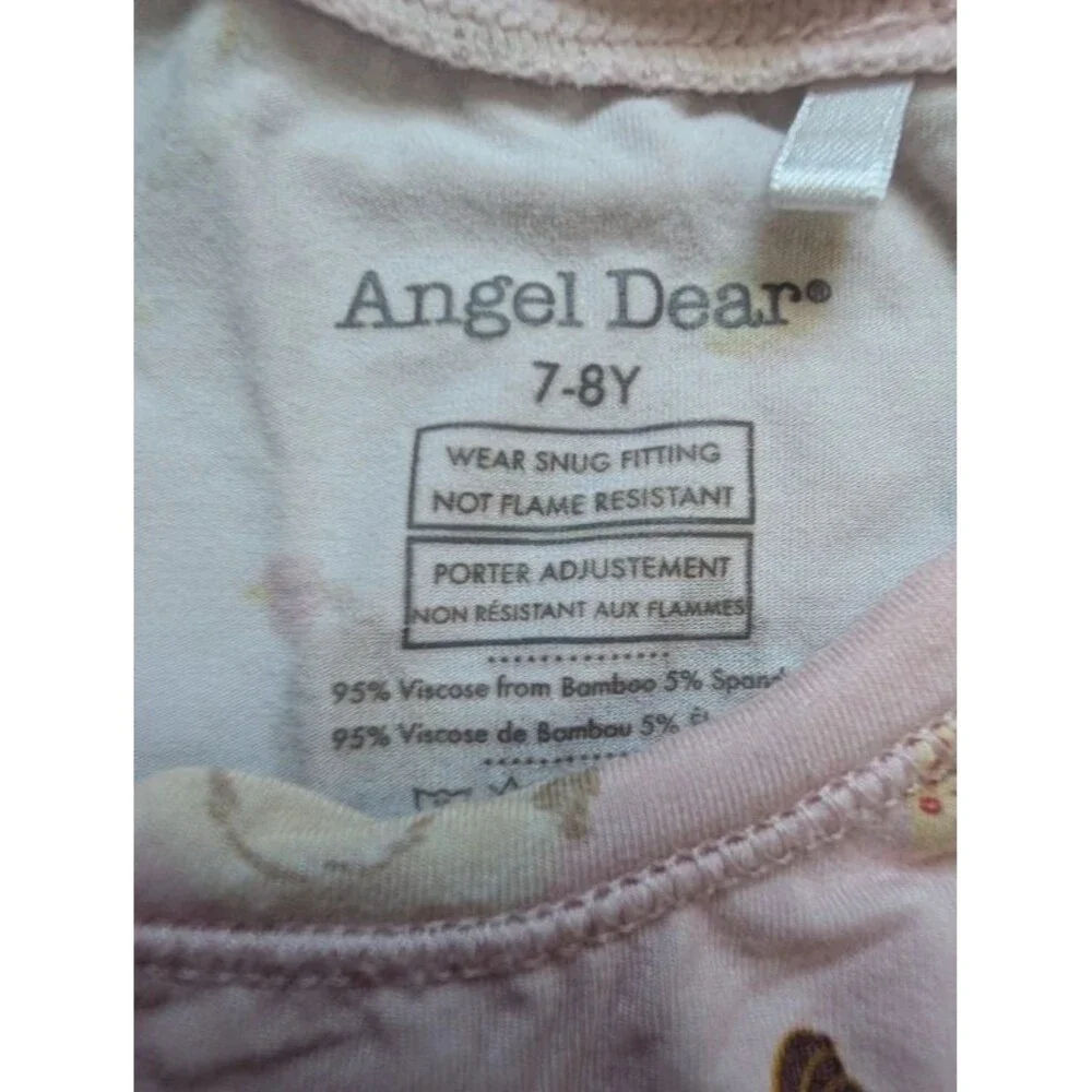 Angel Dear Pink Chicken Print Bamboo Pajamas, 7-8Y (U1)